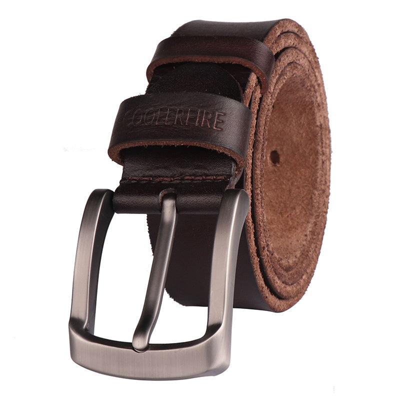 Pin Buckle Cowhide Leather Belt